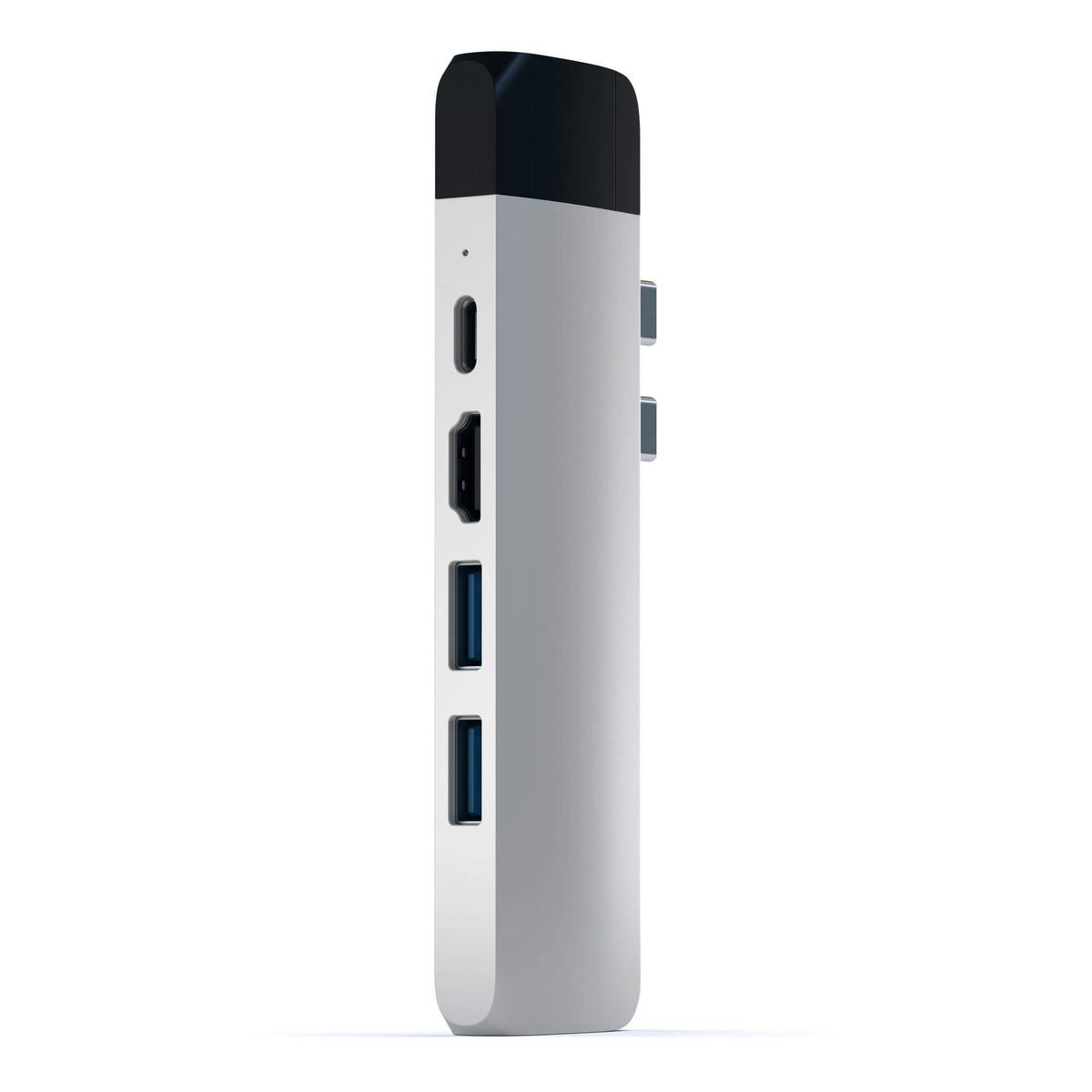 Satechi Aluminium Type-C PRO Hub (HDMI 4K,PassThroughCharging,1x USB3.0,1xSD,Ethernet) - Silver
