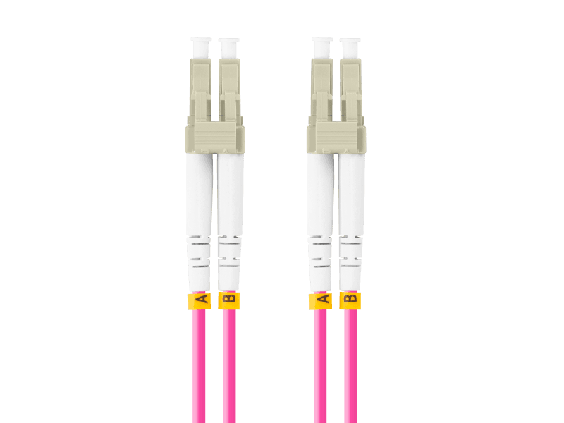Patch cord fibră MM LC/UPC-LC/UPC duplex 2 m LSZH OM4 50/125 3,0 mm violet