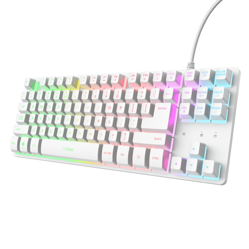 Tastatura Mecanica Gaming Trust GXT 833W Thado TKL, RGB, USB, Alb