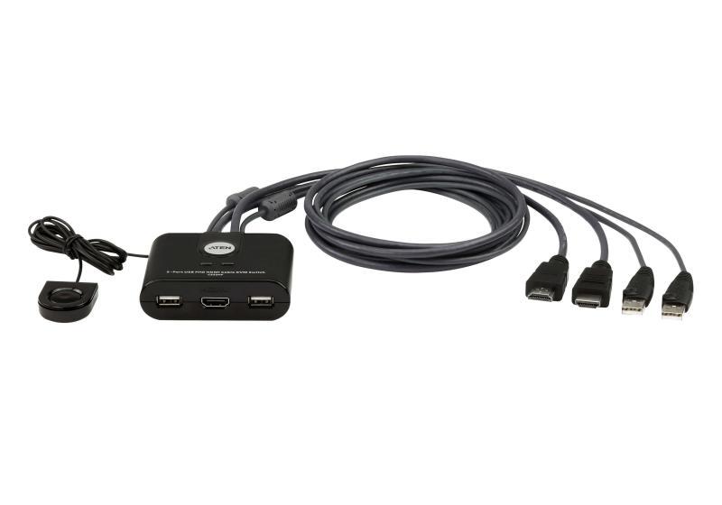 Switch KVM ATEN CS22HF. Tastatură de tip port: USB, Mouse tip de port: USB, Video Type portul: HDMI. Tip HD: Full HD