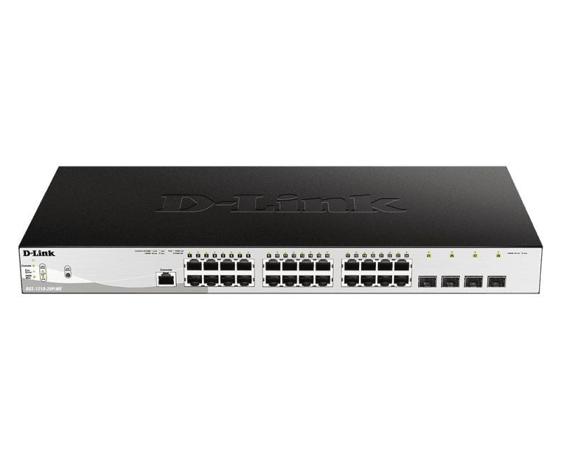 D-Link Switch DGS-1210-28P/ME, 24 porturi Gigabit PoE Base-T, 4 porturi SFP1000Mbps, Capacity 56Gbps, 19" Rackmount