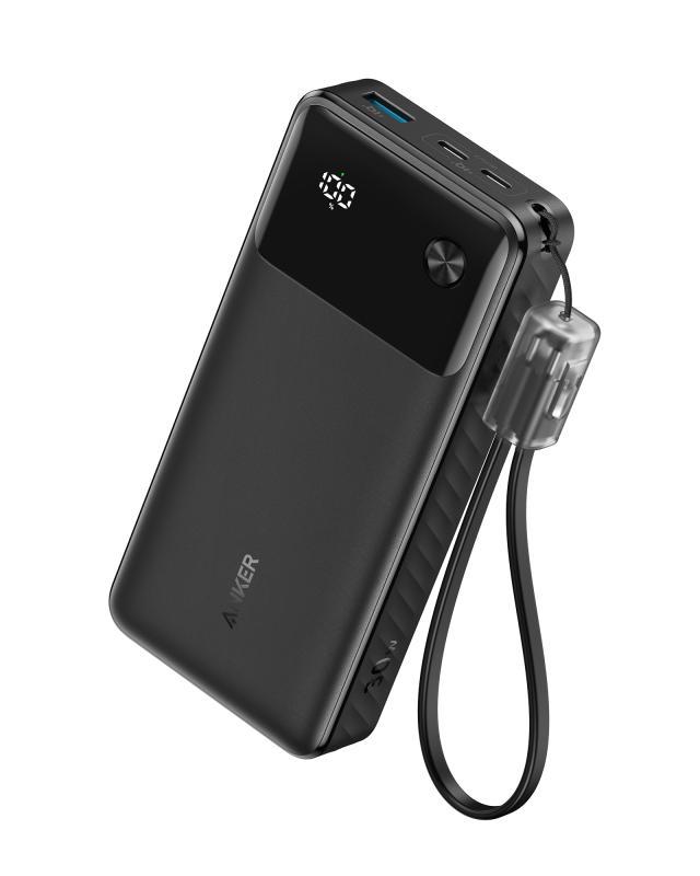 Baterie externa Anker, capacitate baterie 20000mAh, 30W PD 3.1, 1 x USB, 2 x USB-C, afisaj inteligent