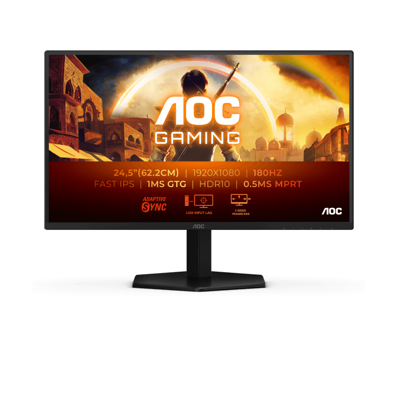 Monitor Gaming AOC 25G42E, 24.5", 1920 x 1080 pixeli, Black, Red, 3 ani Garantie