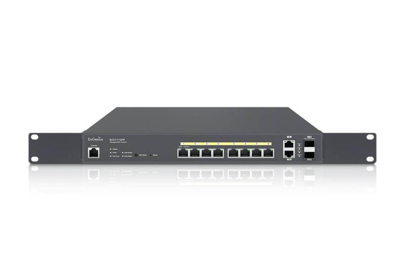 EnGenius Managed / stand-alone 13i 10xGbE + 2xSFP L2+, 130W Cloud Switch (PoE+) with 2x SFP