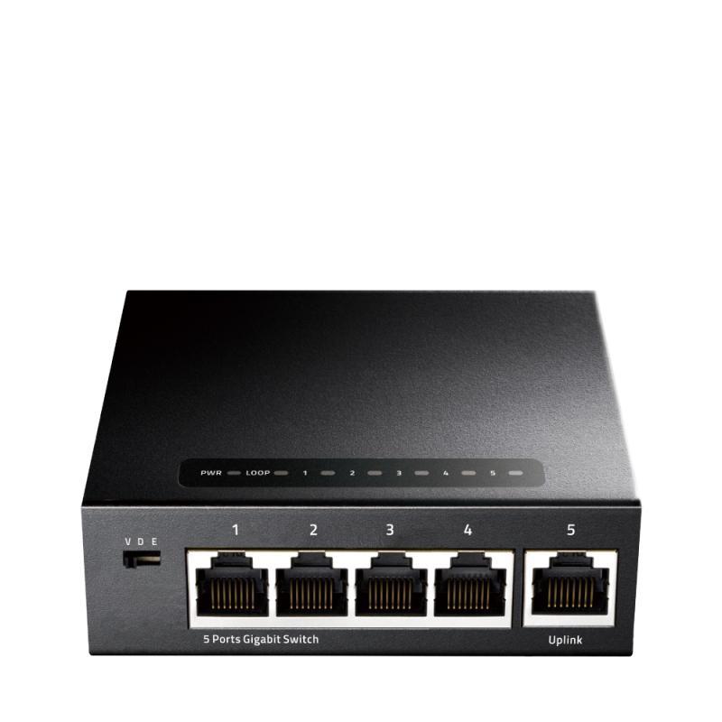 CUDY 5-Port Gigabit Ethernet Switch, 5 10/100/1000M RJ45 Ports, IGMP Snooping, Loop Detection/Prevention