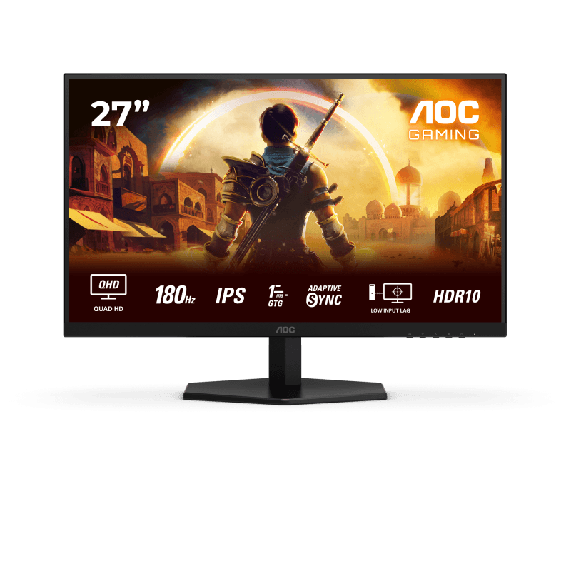 Monitor Consumer AOC Q27G42XE, 27", 2560 x 1440 pixeli, Black, Red, 2 ani Garantie