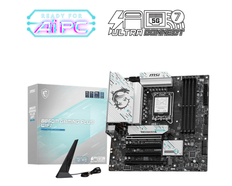 Placa de baza MSI B860M GAMING PLUS WIFI, Socket 1851, DDR5, Micro-ATX