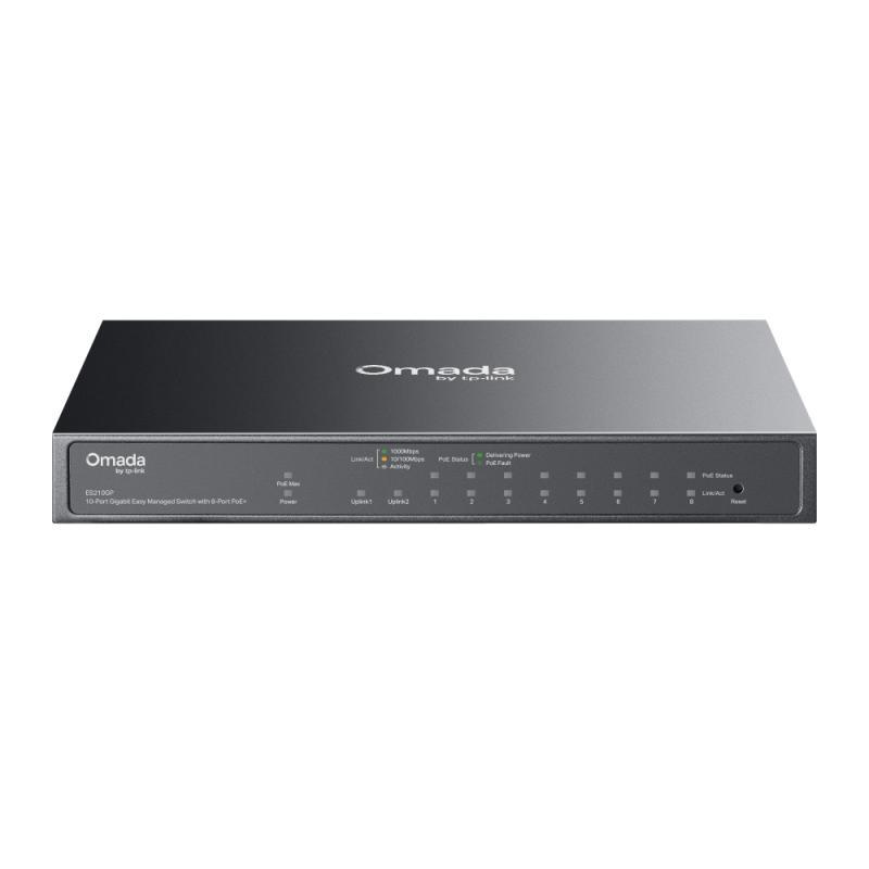 Tp Link Omada ES210GP 10-Port Gigabit Easy Managed Switch cu 8-Port PoE+