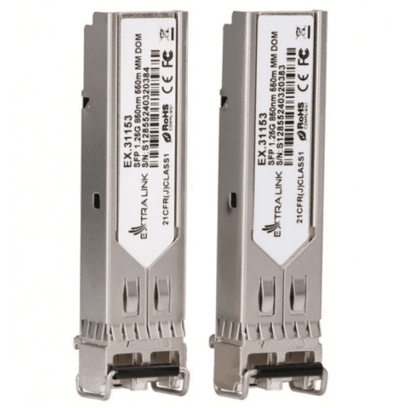 Extralink SFP 1.25G 2-pack  SFP Module  1.25Gbps LC/UPC 850nm 550m multi mode DOM
