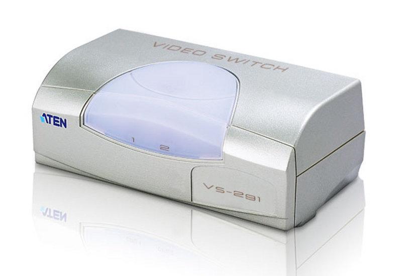 Switch VGA ATEN VS291-AT-G. Video Type portul: VGA. Material: Metal, Din material plastic, Culoarea produsului: Argint