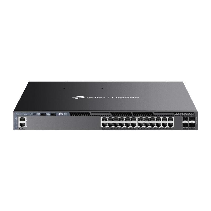 TP-Link Switch 24 porturi, Management L3, POE+, 4 porturi 10G SFP,Interfata: 24× 10/100/1000 Mbps PoE+ RJ45 Ports