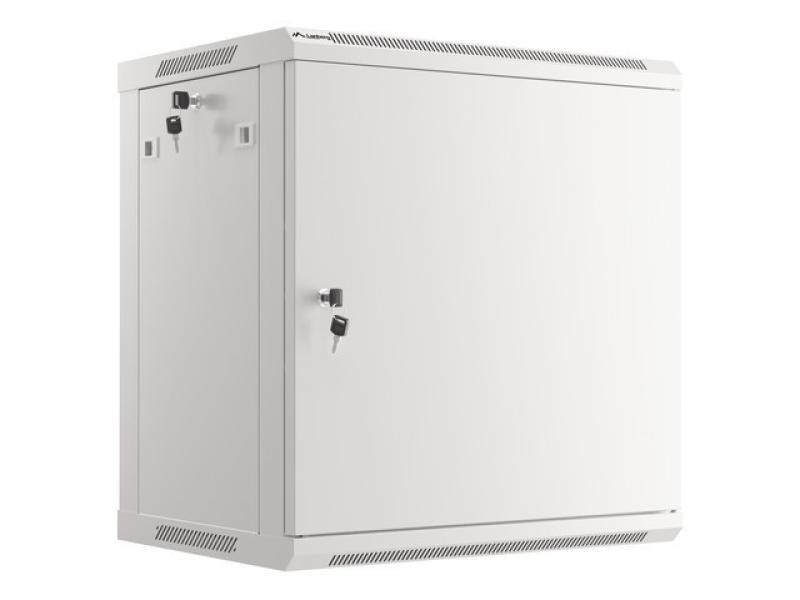 Dulap rack 19" perete 12U / 600x450 pentru auto-asamblare, cu ușă metalică, gri  (flat pack)