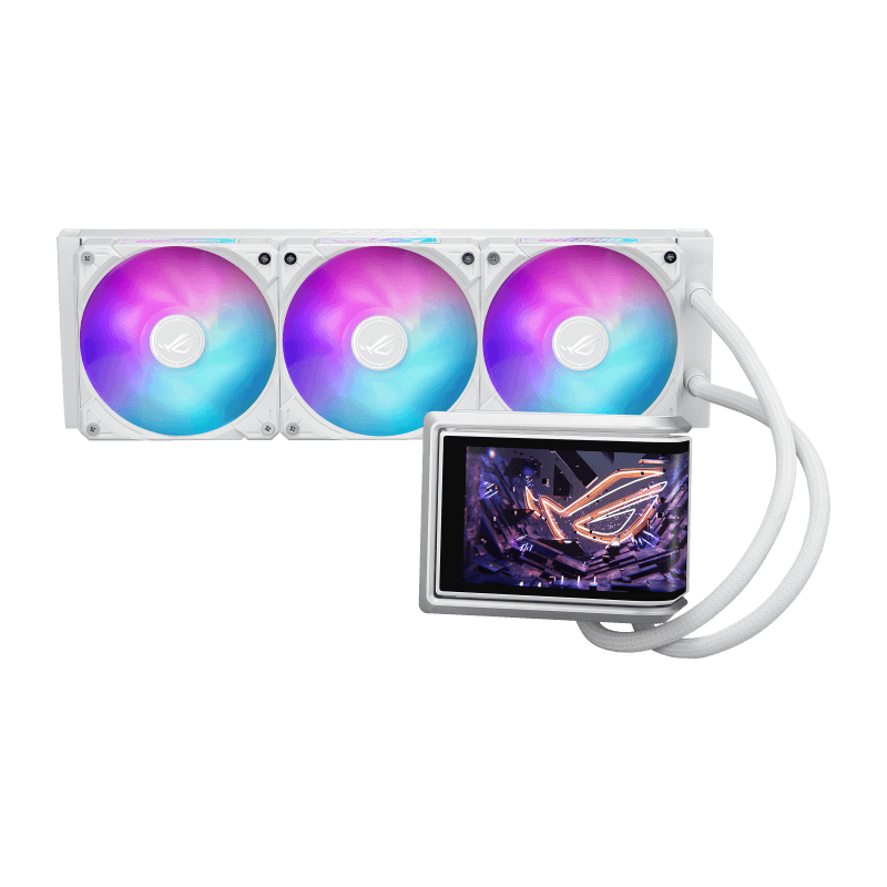 Cooler Procesor ASUS ROG RYUO IV 360 ARGB WHT, Lichid, 12 cm, 3 ventilatoare, aRGB