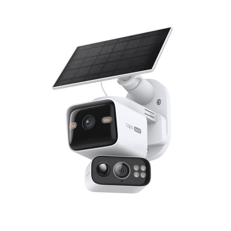Solar-Powered Dual-Lens Pan/Tilt Cam kit, 1/2.8" Progressive Scan CMOS Sensor