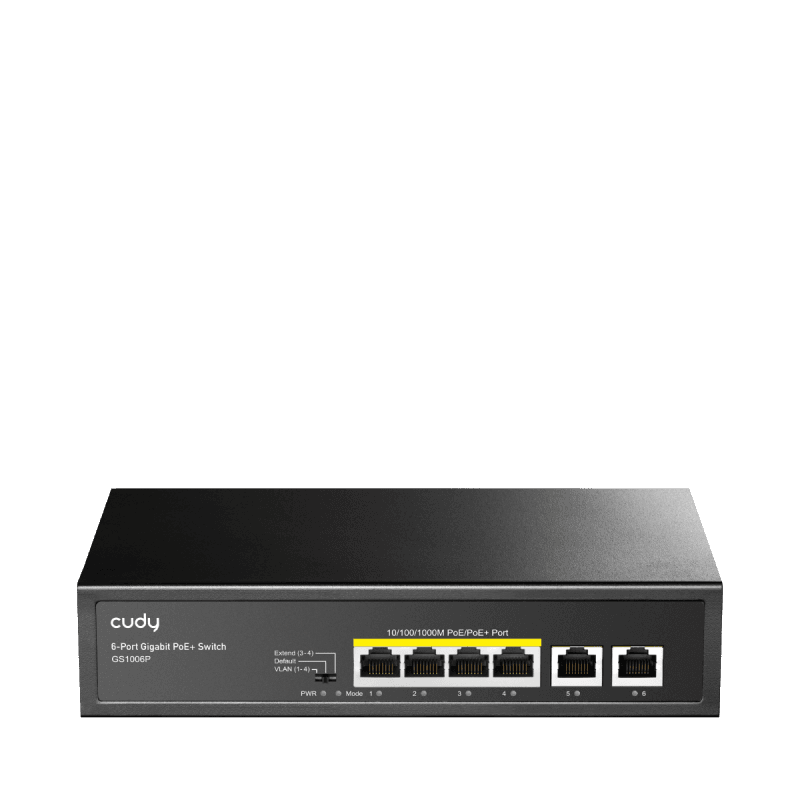 CUDY 6-Port 10/100/1000M PoE+ Switch, 4-Port 10/100/1000 BASE-T Gigabit PoE+ ports