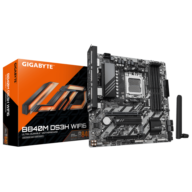 Placa de baza Gigabyte B840M DS3H WIFI6, Socket AM5, DDR5, Micro-ATX