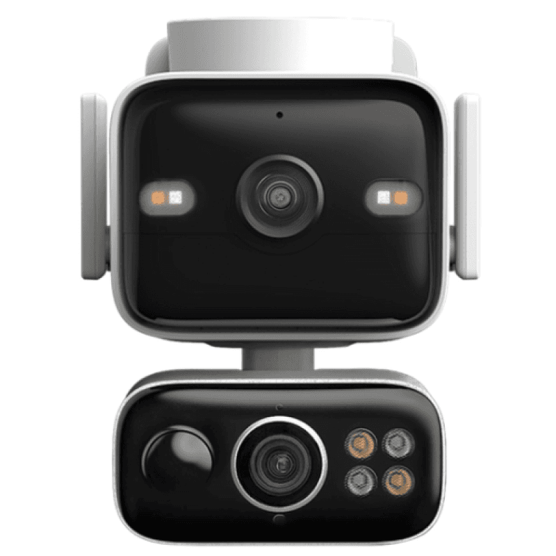 Solar-Powered Dual-Lens Pan/Tilt Cam kit, 1/2.7" CMOS Starlight Sensor, night mode IR-Mode/Full-Color Mode