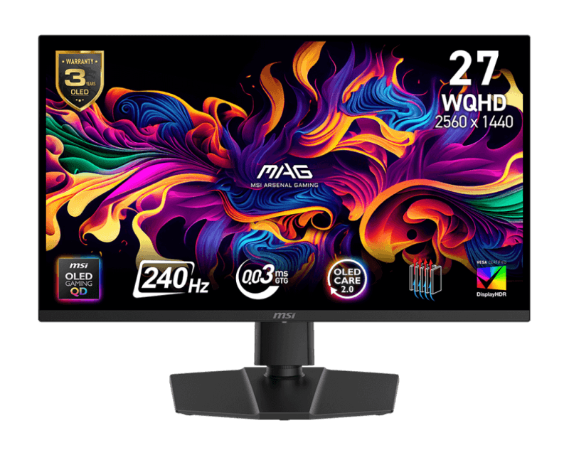 Monitor Gaming MSI MAG 273QP QD-OLED X24, 26.5", 2560 x 1440 pixeli, Black, 2 ani Garantie