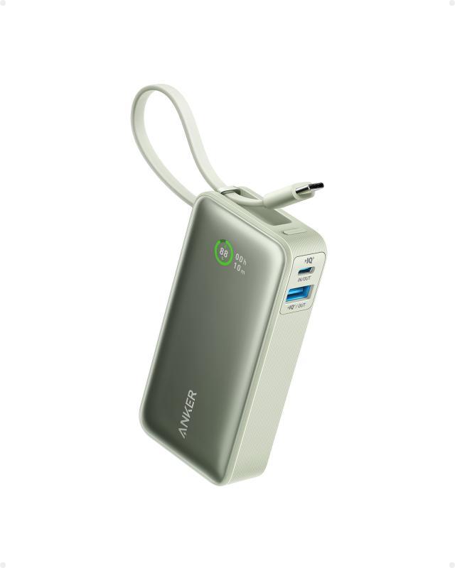 Acumulator extern Anker Nano 10000 mAh 30W cablu USB-C verde