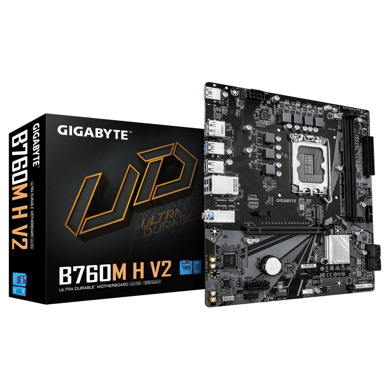 Placa de baza Gigabyte B760M H V2, Socket 1700, DDR5, Micro-ATX