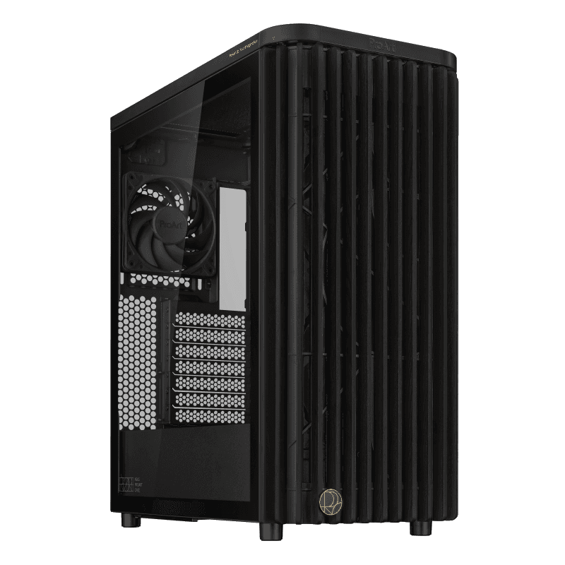 Carcasa ASUS ProArt PA401 Wood TG PWM, RGB, Mid Tower, Black
