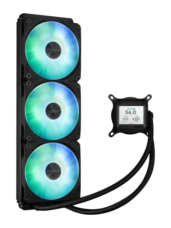 Cooler Procesor ASUS Prime LC 360 ARGB LCD, Lichid, 12 cm, 3 ventilatoare, aRGB