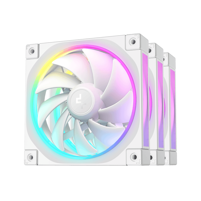 Ventilator Carcasa DEEPCOOL FL12 WH-3 in 1, 12 cm, 2150 RPM, 3 ventilatoare, RGB