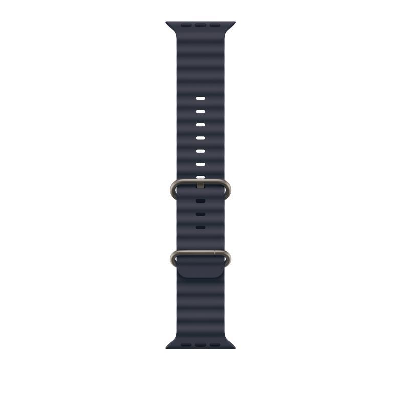 Curea pentru Apple Watch 49mm Navy Ocean Band - Natural Titanium Finish
