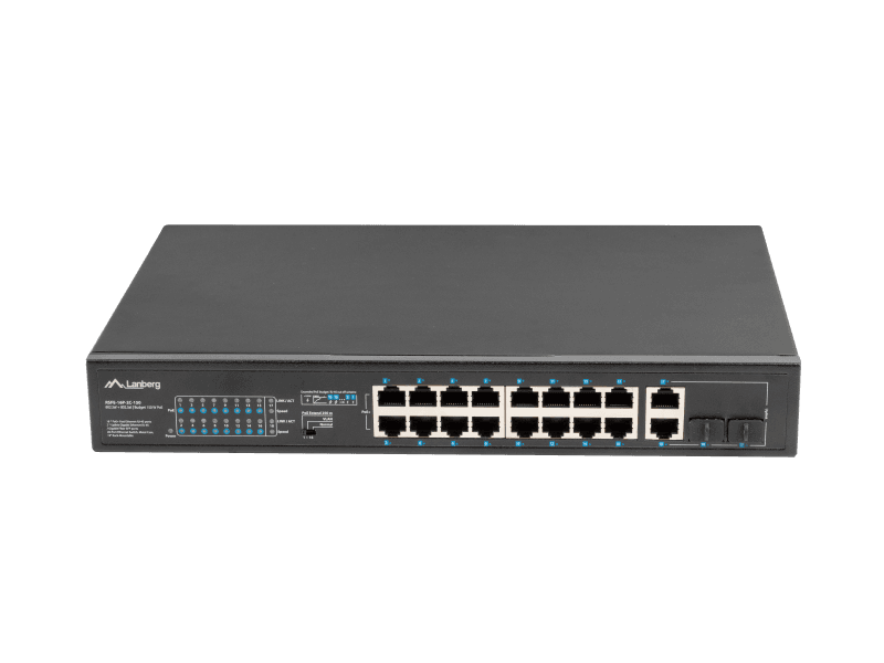 Switch  16x 100 Mb PoE+ / 2x 1 Gb / 1x SFP, fara management, rack 10" & 19", Gigabit Ethernet, 150W