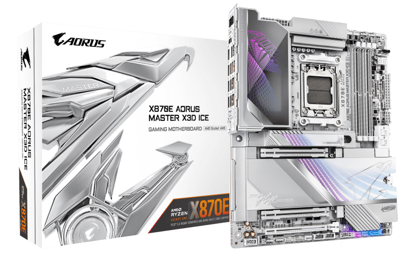 Placa de baza Gigabyte X870E AORUS MASTER X3D ICE, Socket AM5, DDR5, ATX