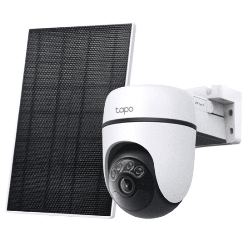 Solar-Powered Pan/Tilt Security Camera Kit SPEC:3K 5MP (2880×1620), 2.4 GHz, 6700mAh rechargeable lithium-ion battery