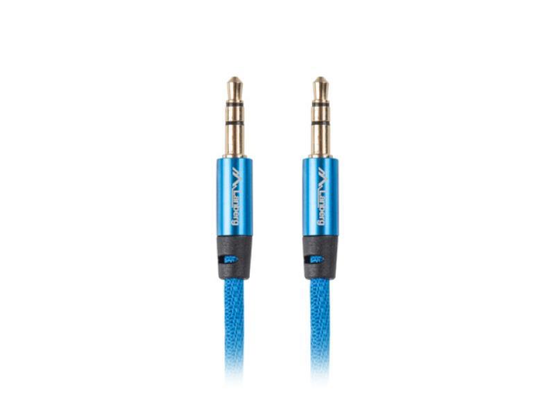 Cablu minijack 3,5 mm M/M 3 pini 3 m albastru Premium