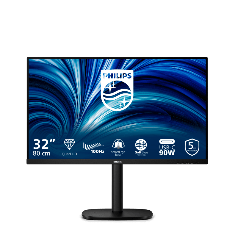 Monitor Consumer Philips 32B2U3601/00, 31.5", 2560 x 1440 pixeli, Black, 5 ani Garantie