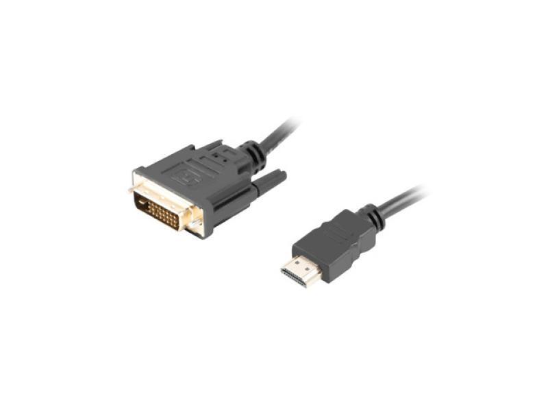 Cablu HDMI(M)  DVI-D(M)(24+1) 1,8 m negru Dual Link 4K cu conectori placați cu aur