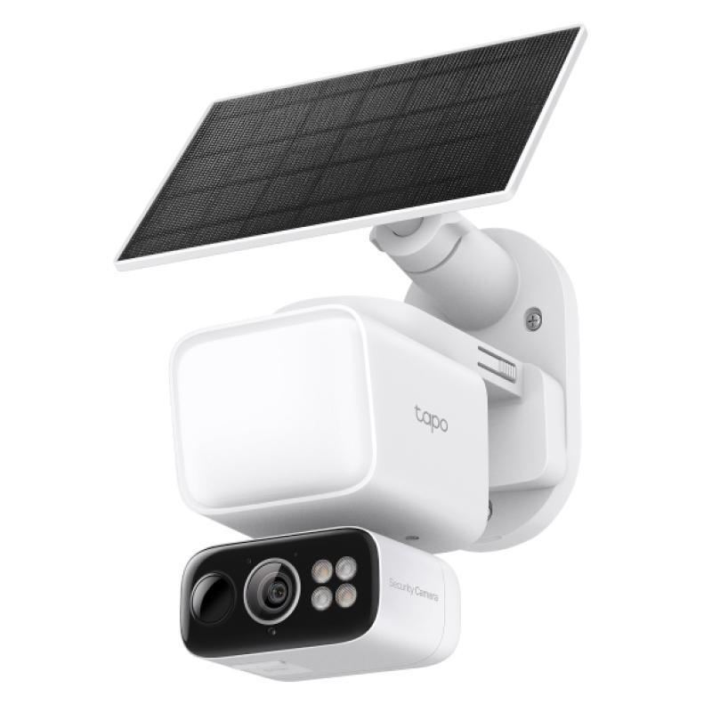 Tapo Solar-Powered Floodlight Pan/Tilt Security Camera Kit, 1/2.8" Progressive Scan CMOS Sensor