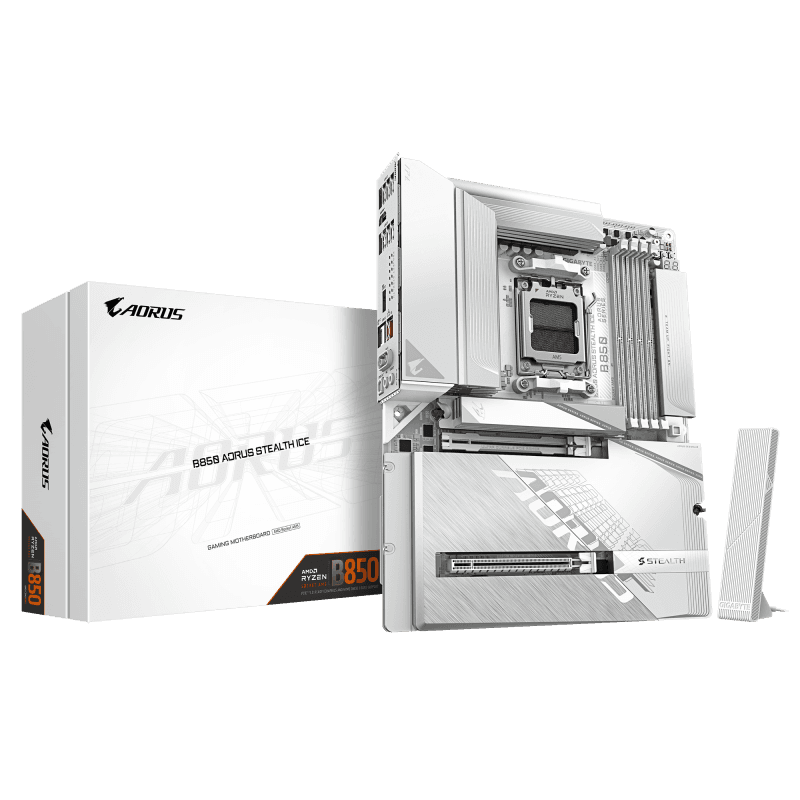 Placa de baza Gigabyte B850 AORUS STEALTH ICE, Socket AM5, DDR5, ATX