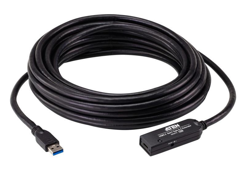Extender ATEN UE331C-AT-G. Lungime cablu: 10 m. Conector 1: USB A, Conector 2: USB C