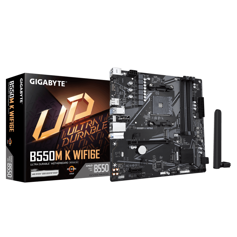 Placa de baza Gigabyte B550M K WIFI6E, Socket AM4, DDR4, Micro-ATX