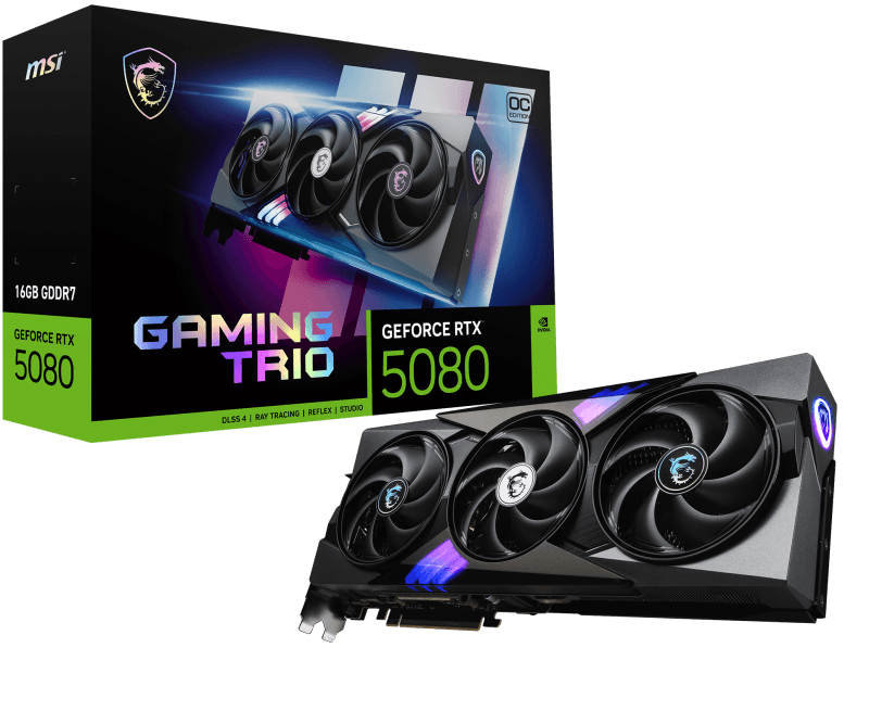 Placa video MSI GeForce RTX 5080 GAMING TRIO OC, 16GB GDDR7, PCI Express 5.0, 256bit