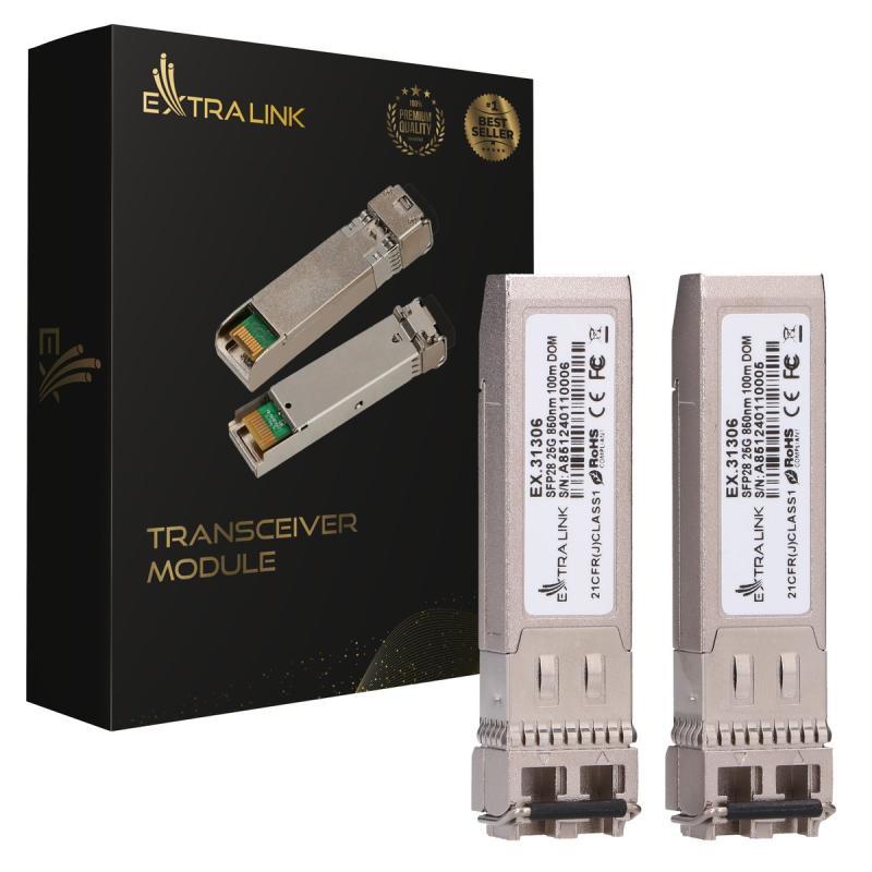 Extralink SFP28 25G 2-Pack  SFP28 Module  25Gbps LC/UPC Duplex 850nm 100m multi mode DOM