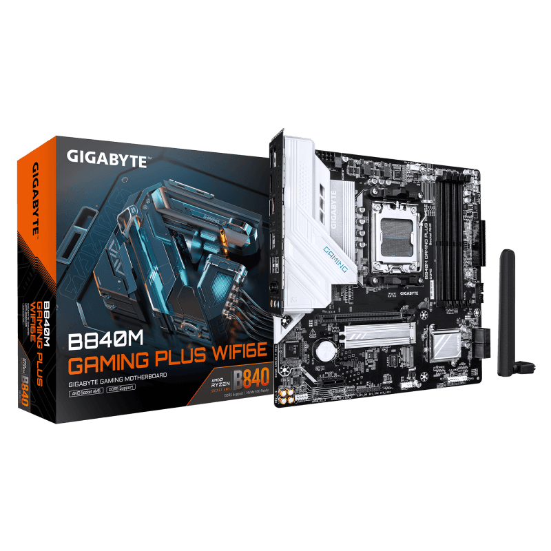 Placa de baza Gigabyte B840M Gaming Plus WiFi6E, Socket AM5, DDR5, Micro-ATX
