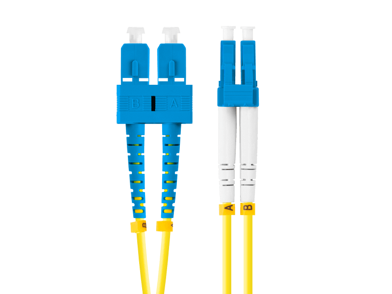 Patch cord fibră SM SC/UPC-LC/UPC duplex 2 m LSZH G657A1 3,0 mm galben