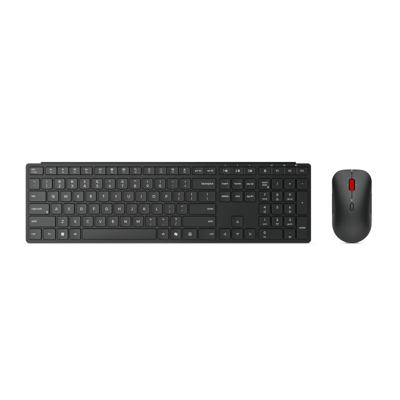 Kit Wireless tastatura si mouse Lenovo Multi-Mode Pro Combo, taste numerice, Negru