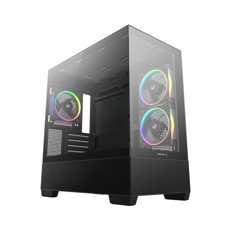 Carcasa DeepCool CG380 3F, RGB, Mid Tower, Black