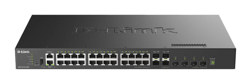 Switch DLink DXS-3410-32XY, 24 Ports 10G + 4 Ports 10G SFP SFP28, 100/1000/2500/5000/10000 Mbps, capacitate 760 Gbps