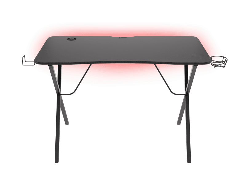 Birou gaming Genesis Holm 200, material MDF, greutate maxima suportata 55kg, 3 x porturi USB 3.0, iluminare RGB