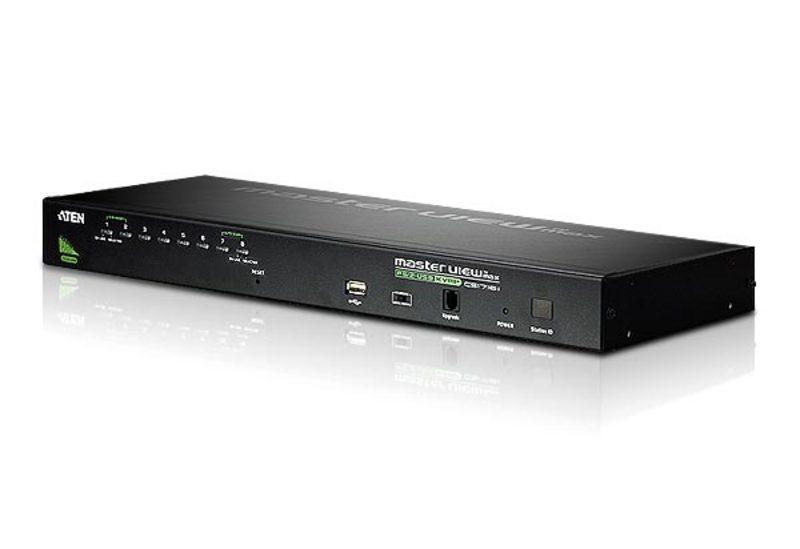 Switch KVM Aten Raft pentru montat echipamente 1U Neg, Număr de calculatoare: 256, Tastatură de tip port: USB