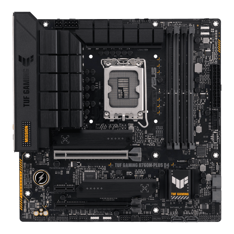 Placa de baza ASUS TUF GAMING B760M-PLUS D4, Socket 1700, DDR4, Micro-ATX