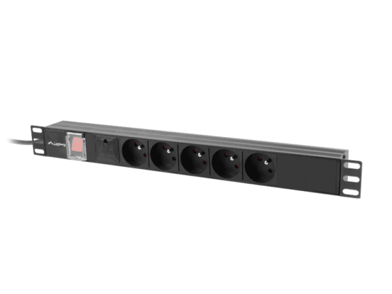 Unitate distributie alimentare PDU 19", 1U, 10A, 5 prize , negru, C14