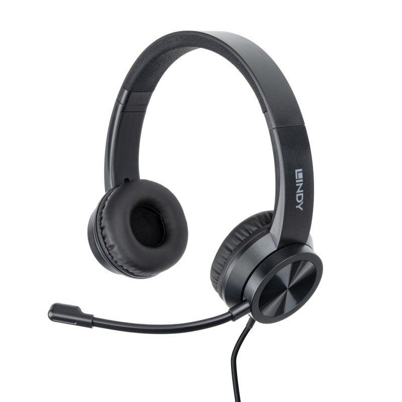 Casti Head-band Lindy Office, Wired, Negru